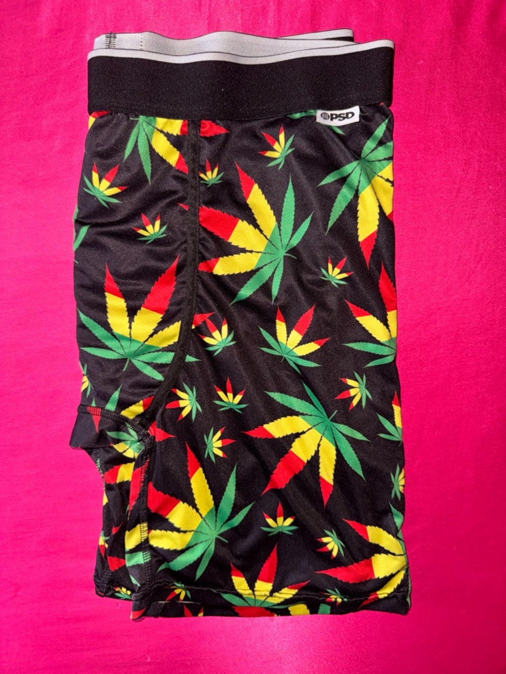 PSD Black Boxer Briefs with Red, Yellow & Green Leaf Pattern - Picture 4 of 4